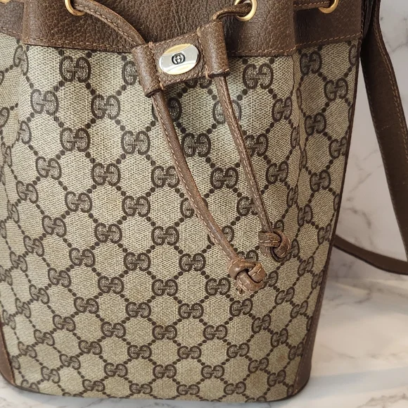 Gucci Vintage Sherry Line GG Bucket Bag